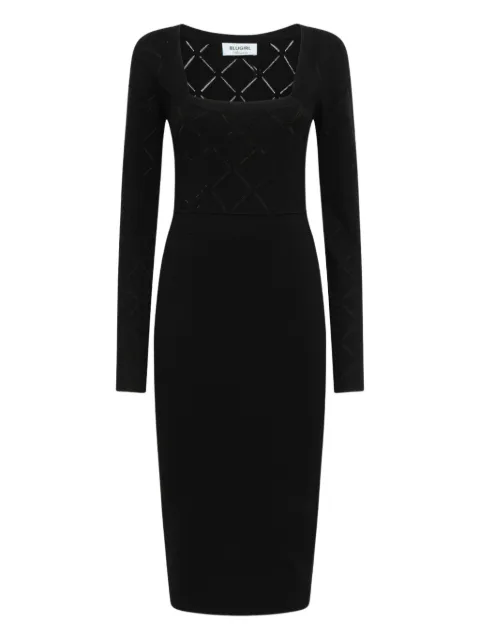 Blugirl long-sleeve patterned midi dress