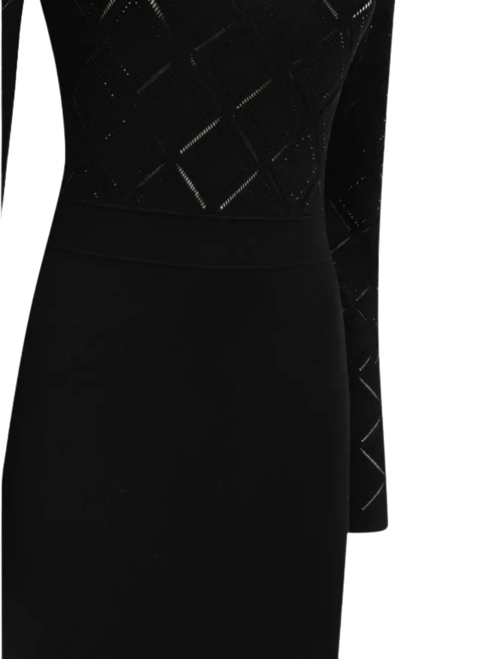 Blugirl long-sleeve patterned midi dress - Zwart