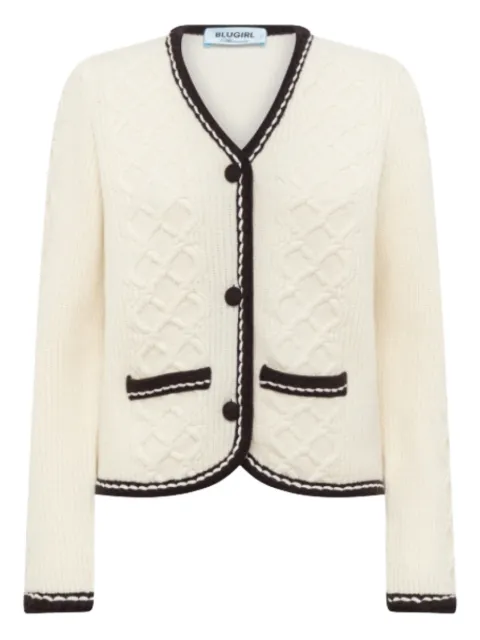 Blugirl cable-knit trimmed cardigan