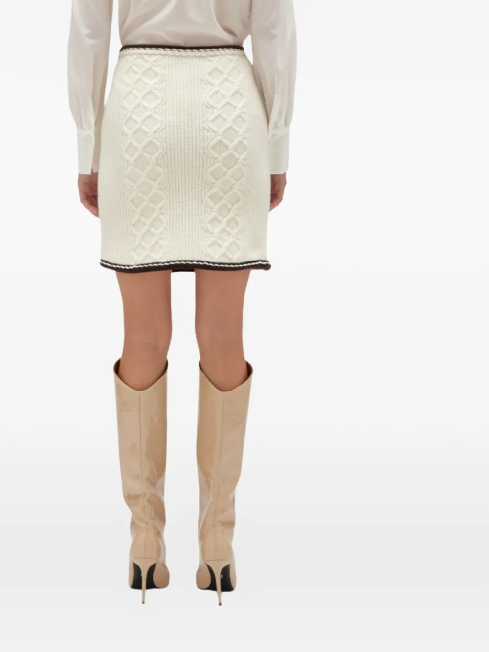 Blugirl Cable-knit Button Mini Skirt In Multi