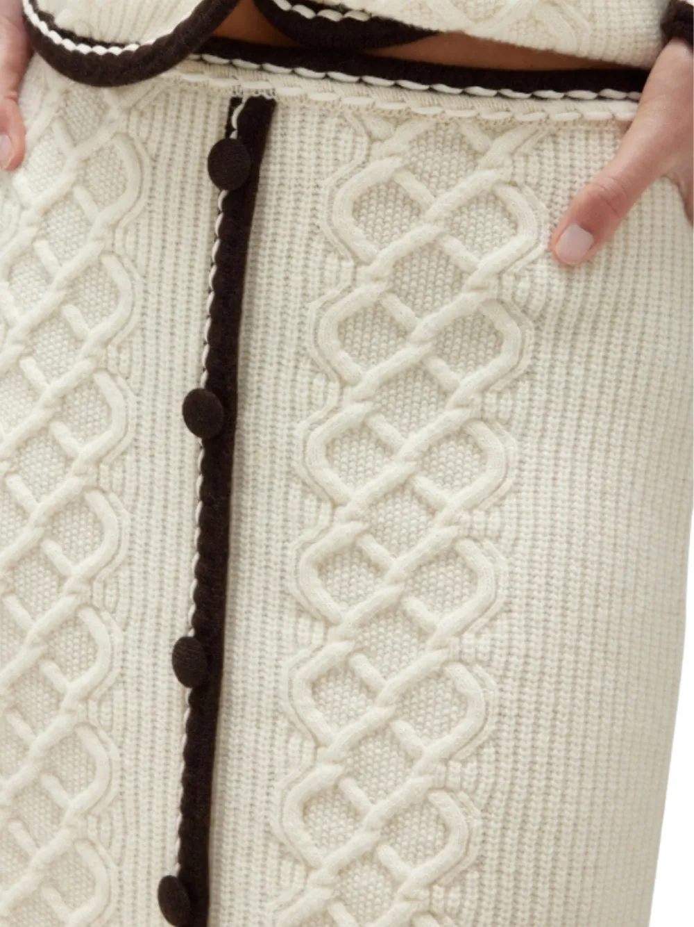 Blugirl Cable-knit Button Mini Skirt In Multi