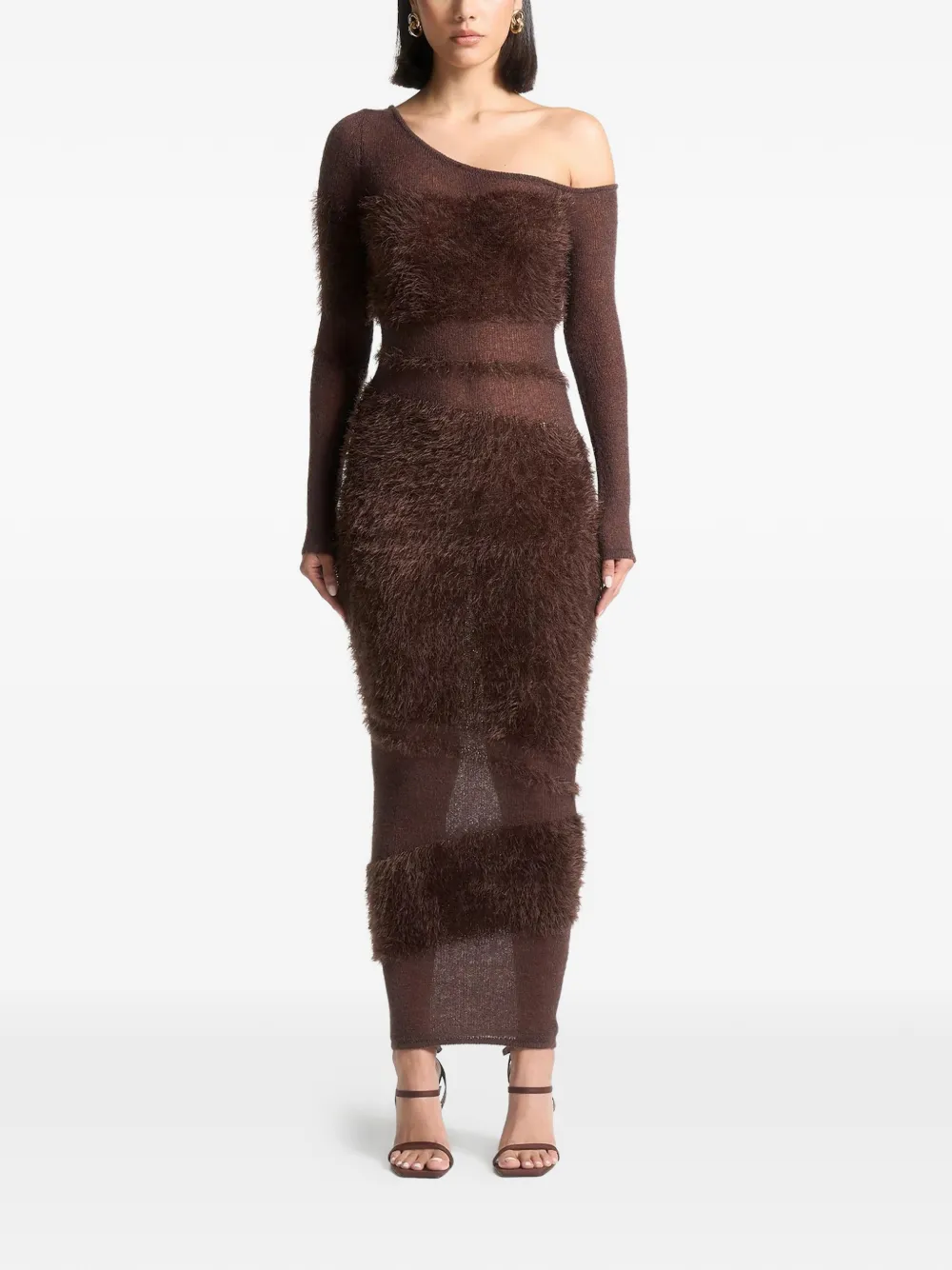 Manière De Voir knitted maxi dress - Bruin