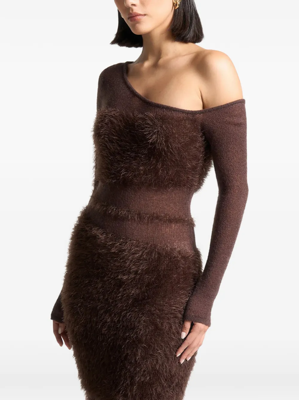 Manière De Voir knitted maxi dress - Marrone