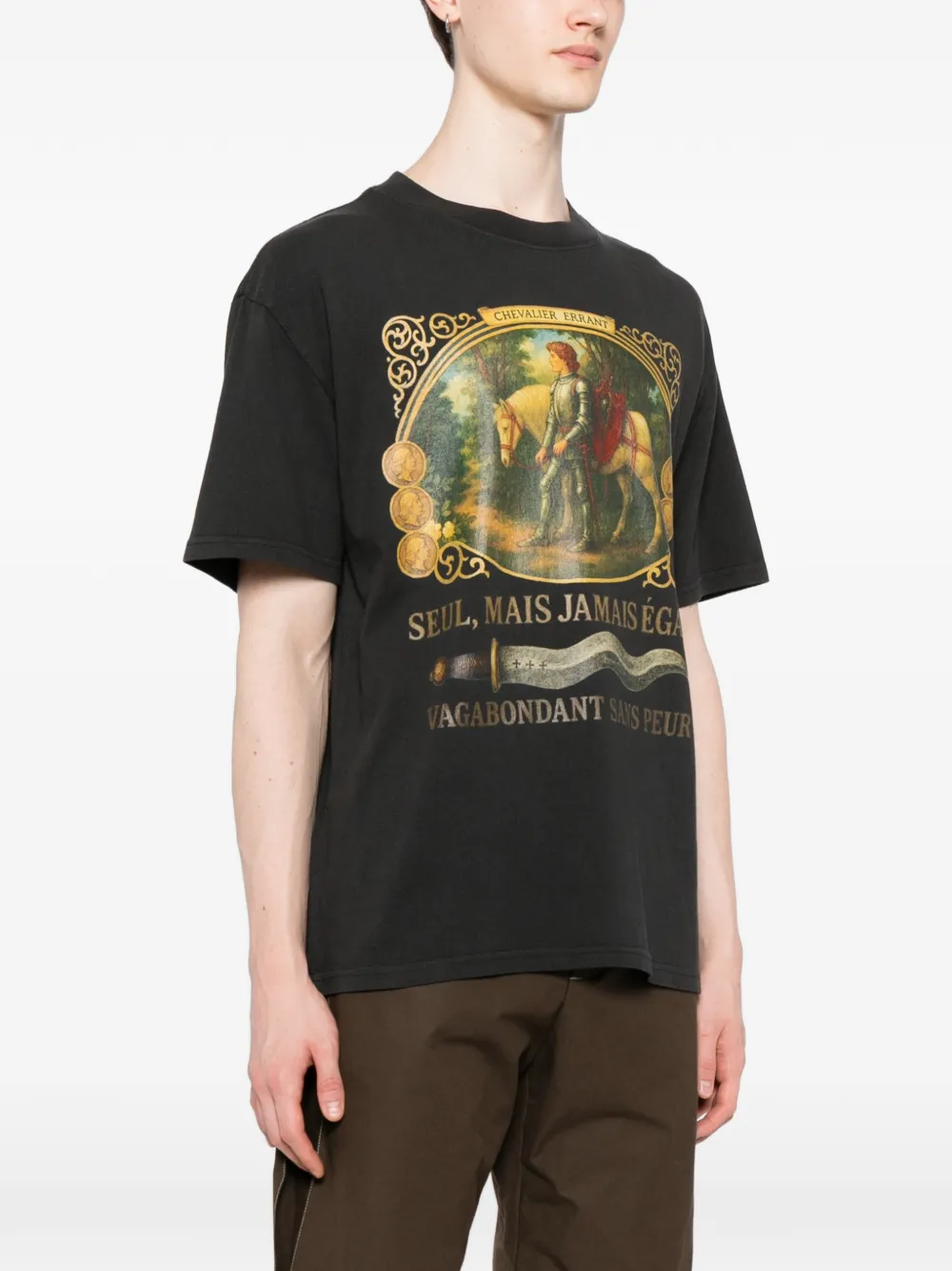 Melt T-shirt met print Zwart