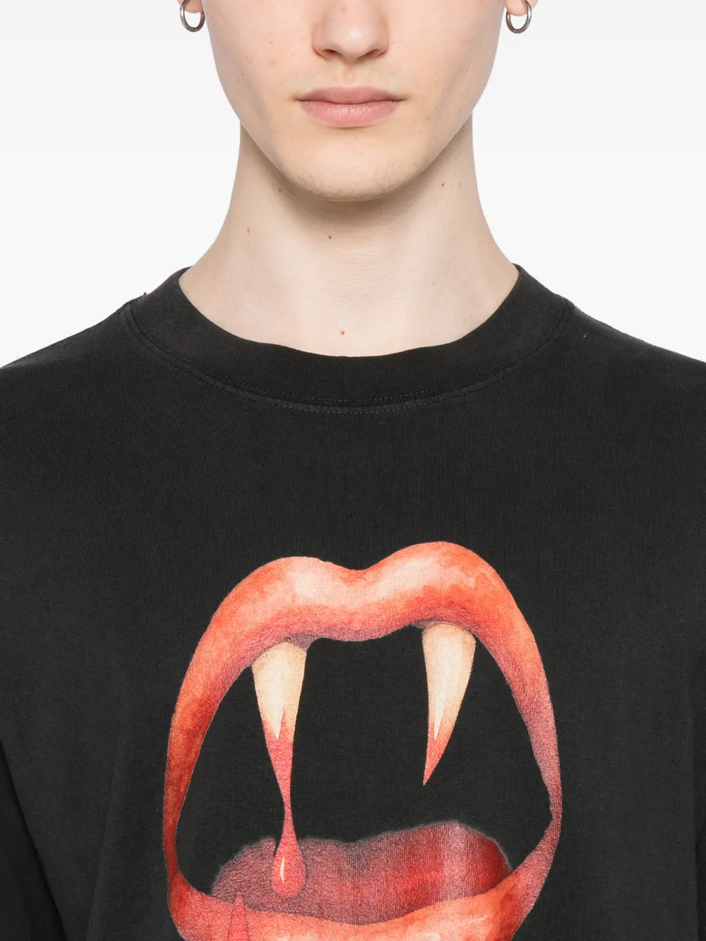 Melt T-shirt met print Zwart