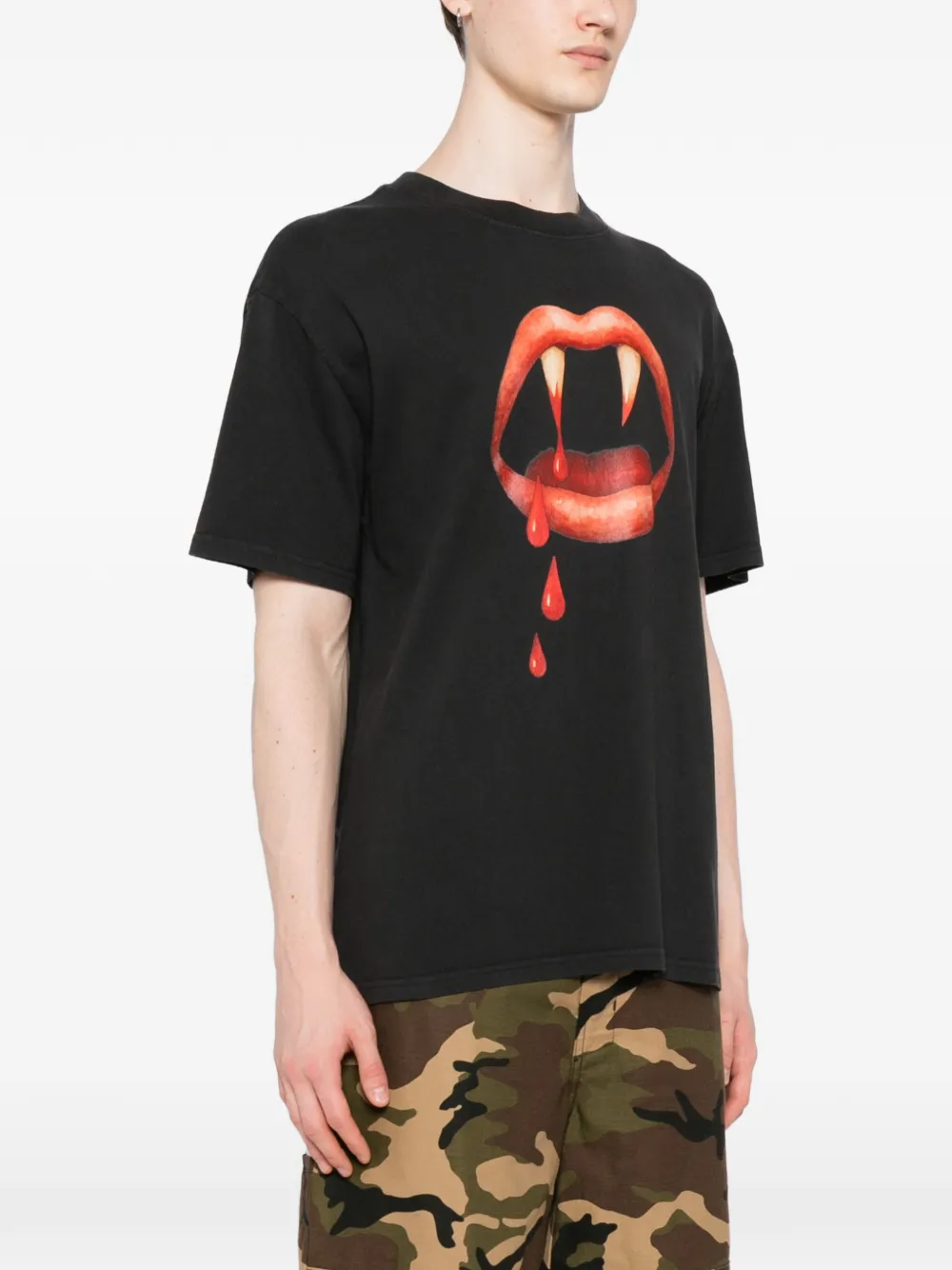 Melt T-shirt met print Zwart