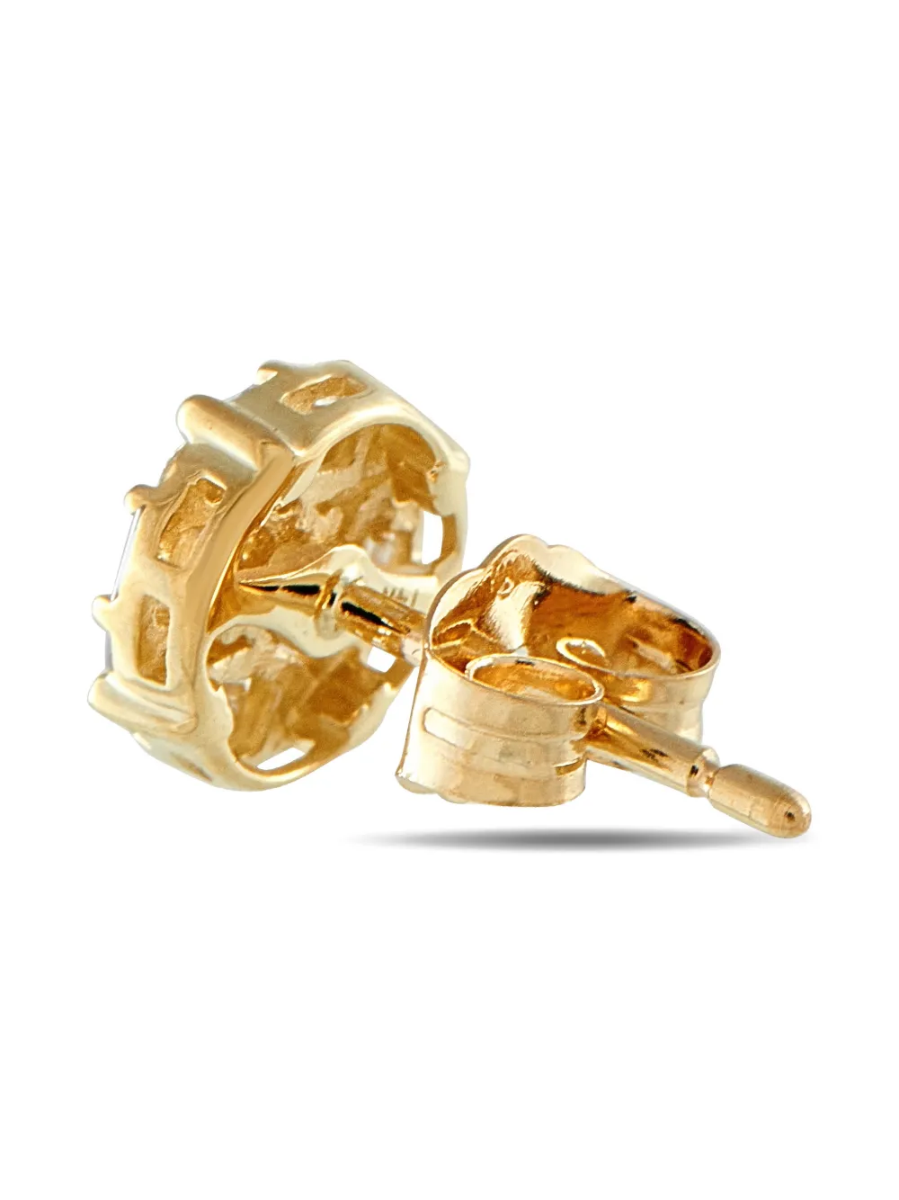 14k Yellow Gold Diamond Cluster Earring