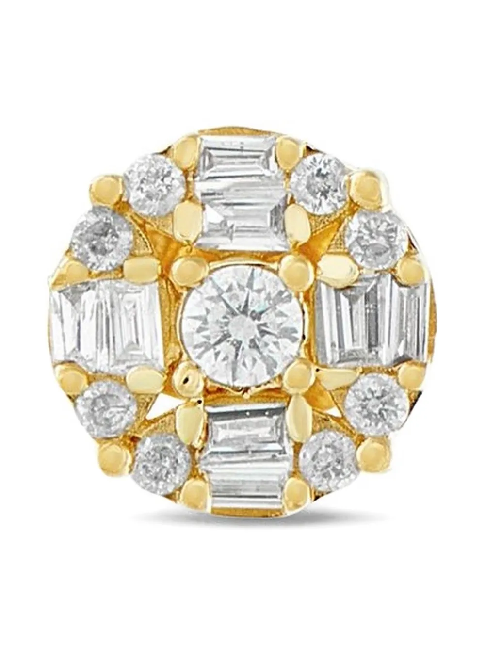 14k Yellow Gold Diamond Cluster Earring
