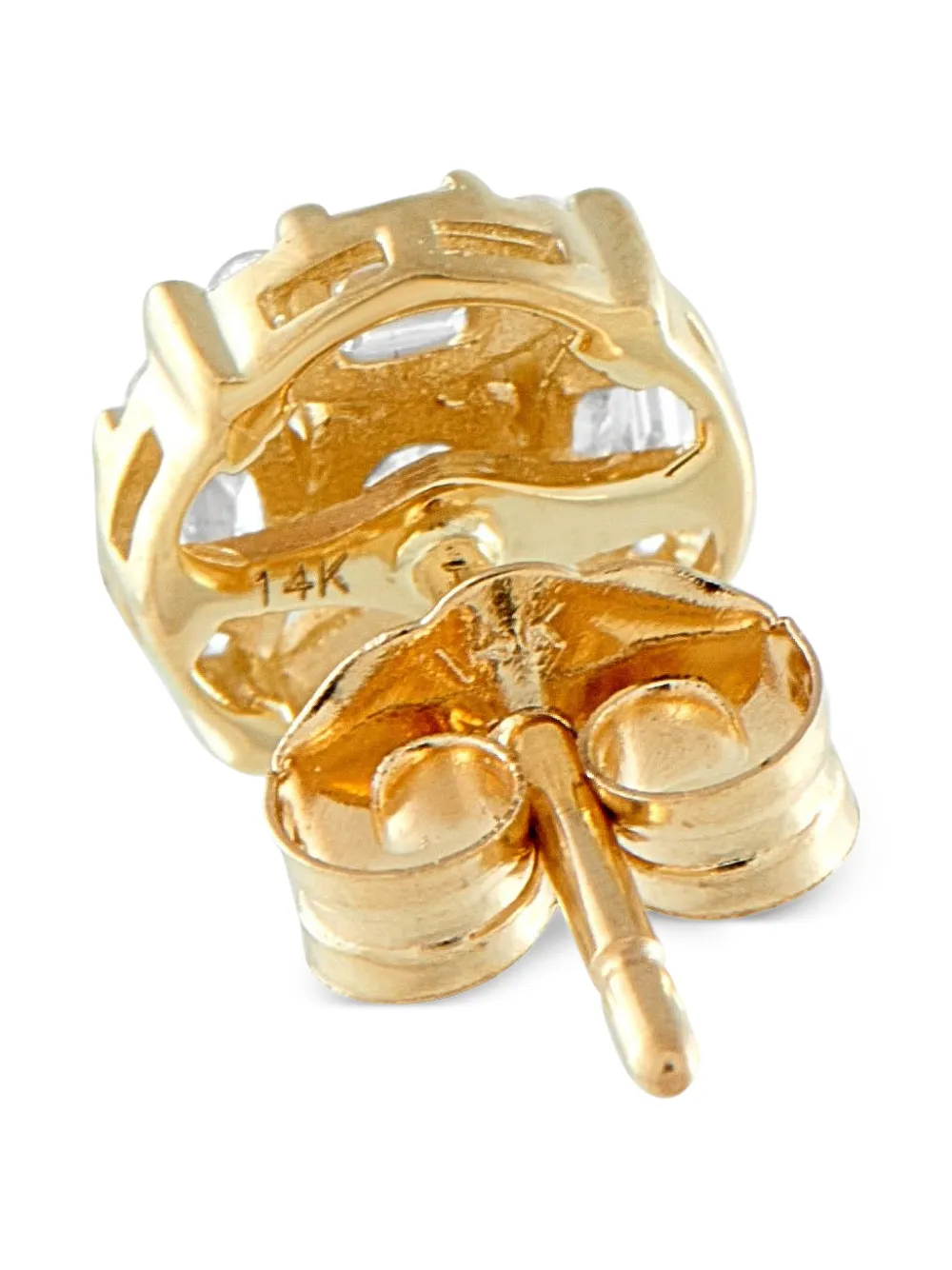 14k Yellow Gold Diamond Cluster Earring