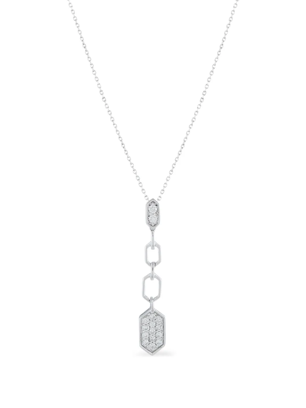 LB Exclusive 14K white gold diamond pendant necklace - Argento