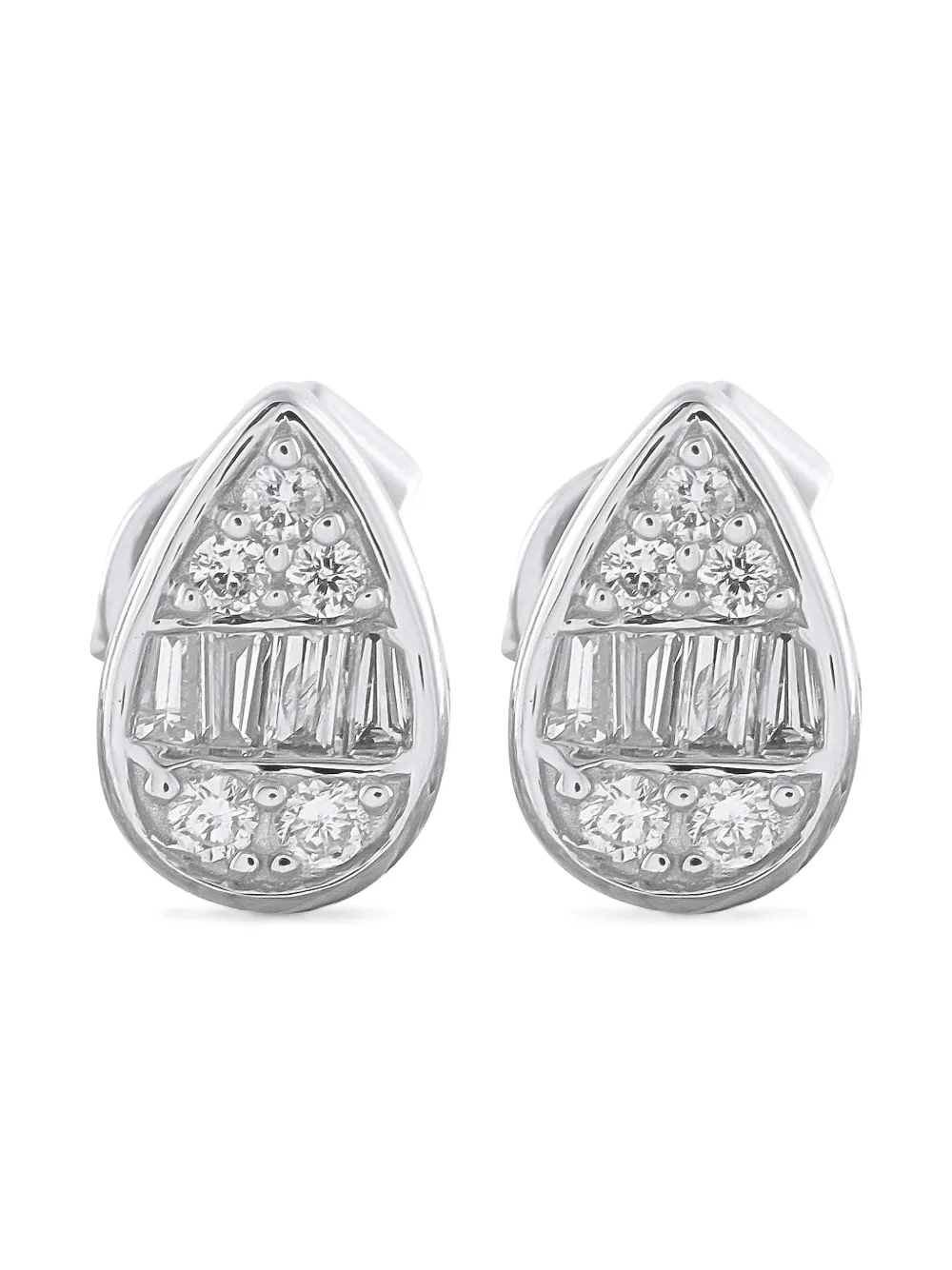 LB Exclusive 14K white gold diamond studded earrings - Argento