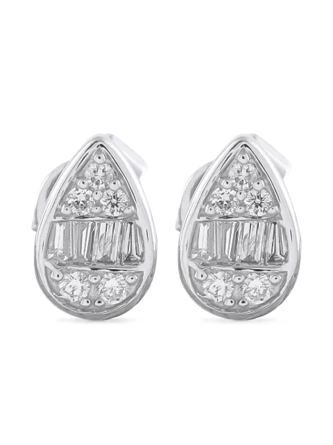LB Exclusive 14K white gold diamond studded earrings