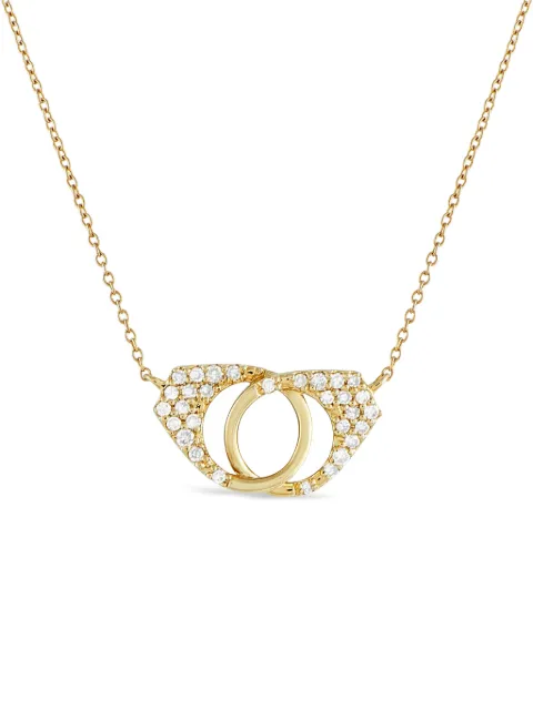LB Exclusive 14K yellow gold diamond handcuffs necklace