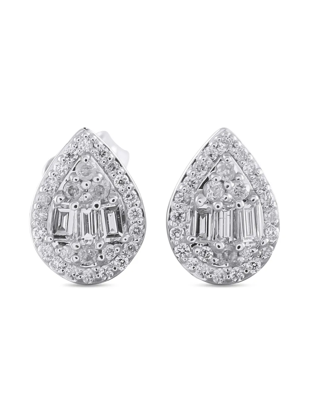 LB Exclusive 14K white gold diamond cluster earrings - Argento