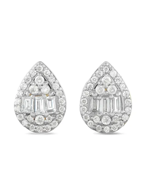 LB Exclusive pendientes en oro blanco de 14 ct con diamantes