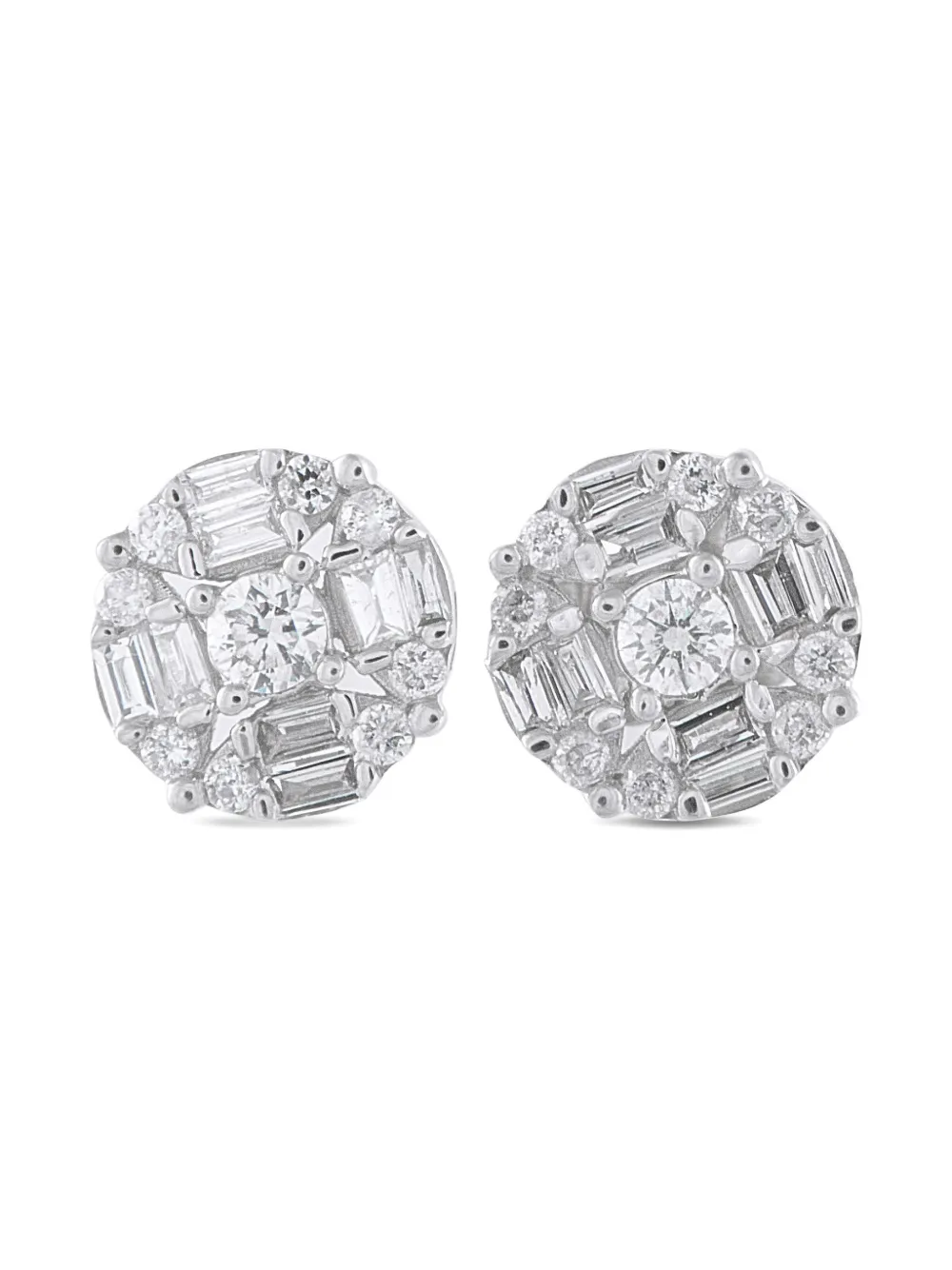 LB Exclusive 14K white gold diamond studded earrings - Argento