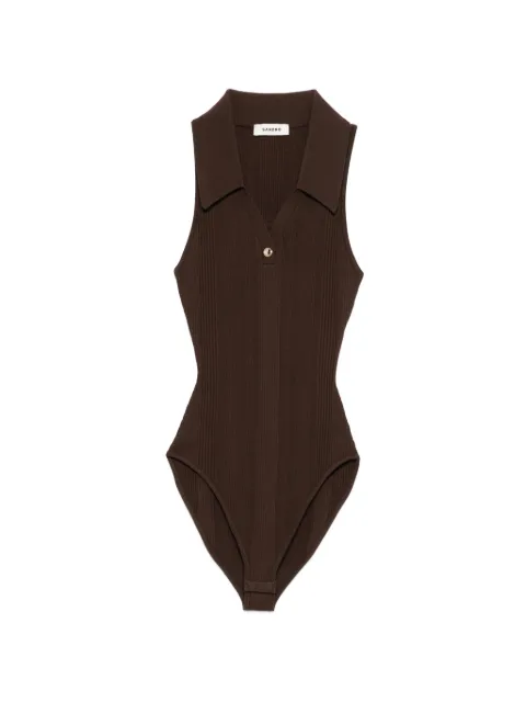 SANDRO polo-collar bodysuit