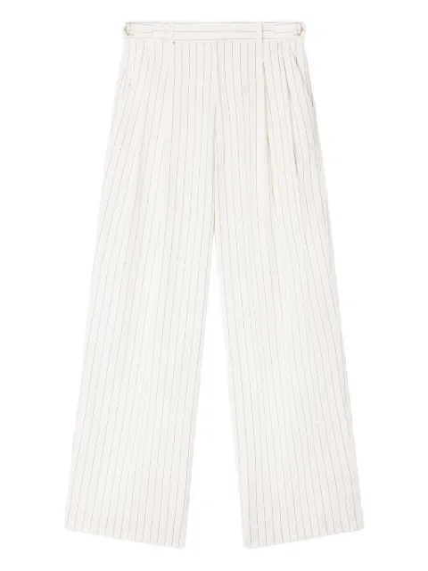 SANDRO belted striped wide-leg trousers