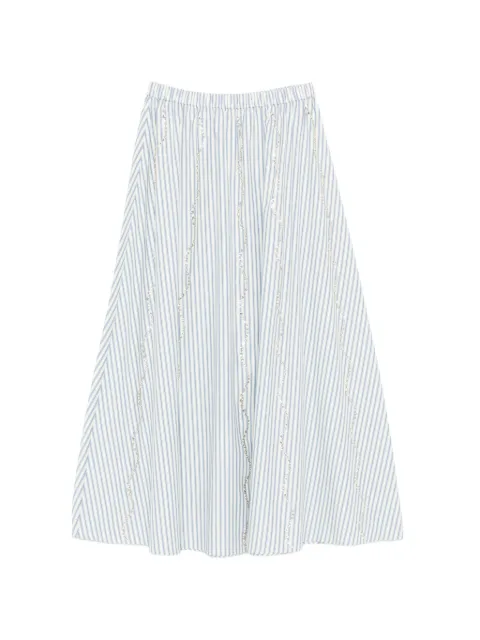 SANDRO striped-pattern embellished skirt
