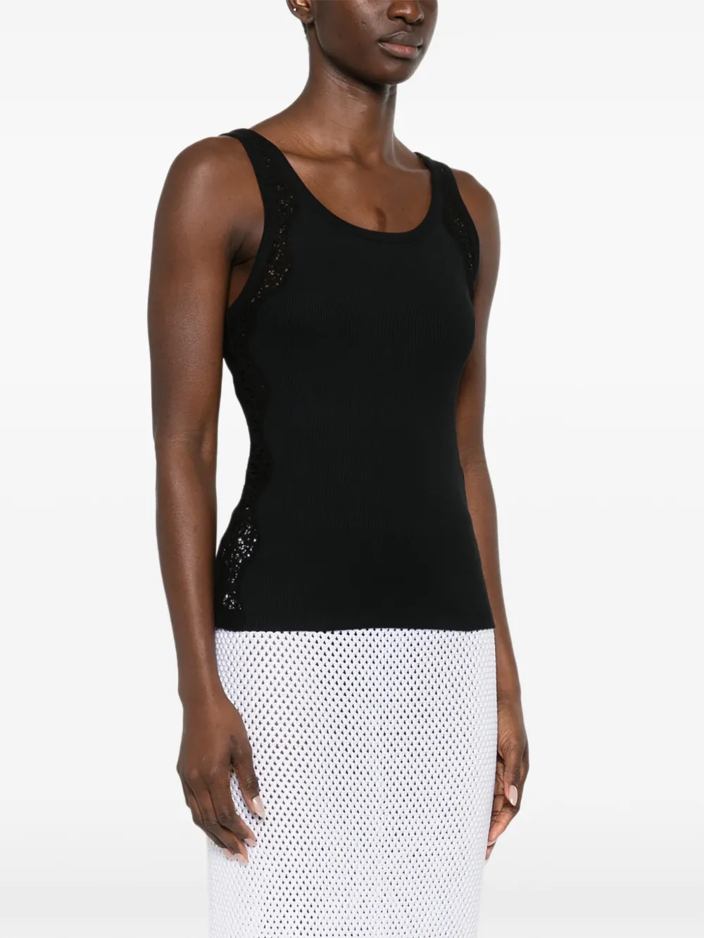  Sandro Lace-trim Tank Top - Black 