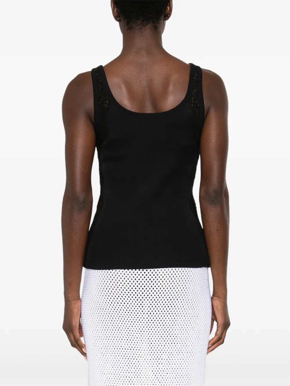 SANDRO Tanktop met kanten afwekingr Zwart