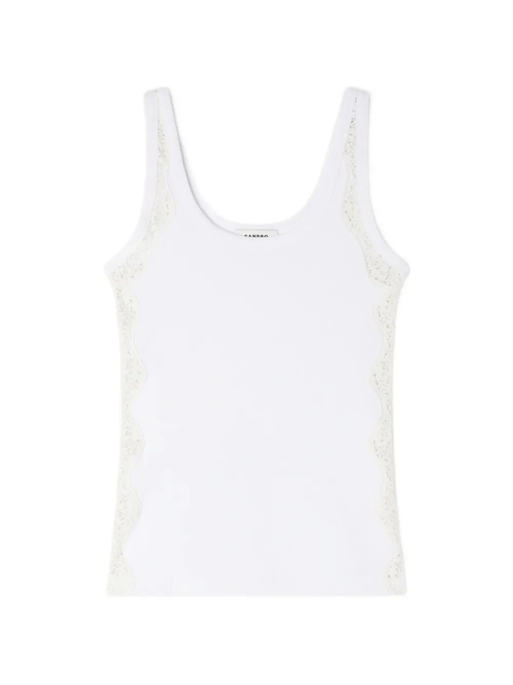 SANDRO lace-trim top - Weiß