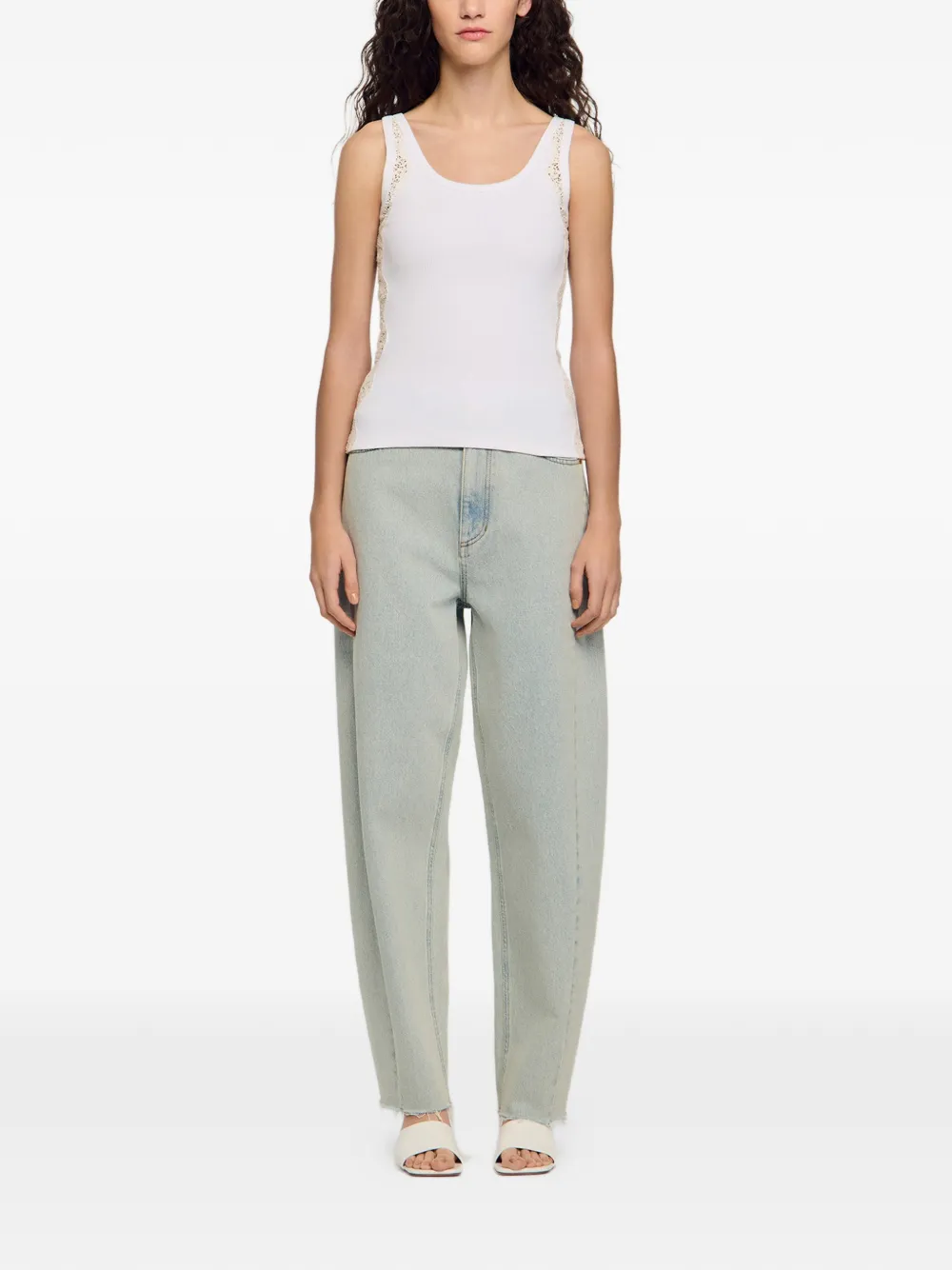  Sandro Lace-trim Top - White 