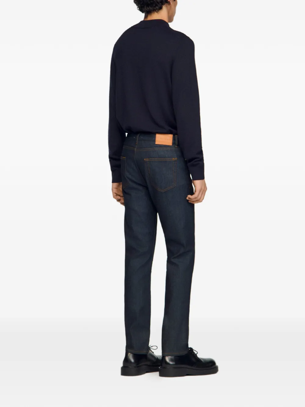 SANDRO Gerafelde skinny jeans Blauw