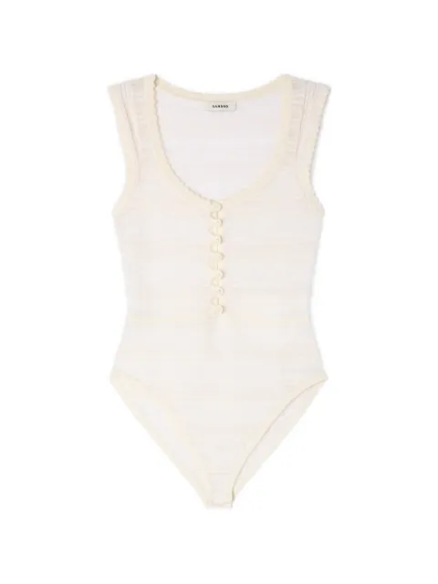 SANDRO pearl-button knitted bodysuit