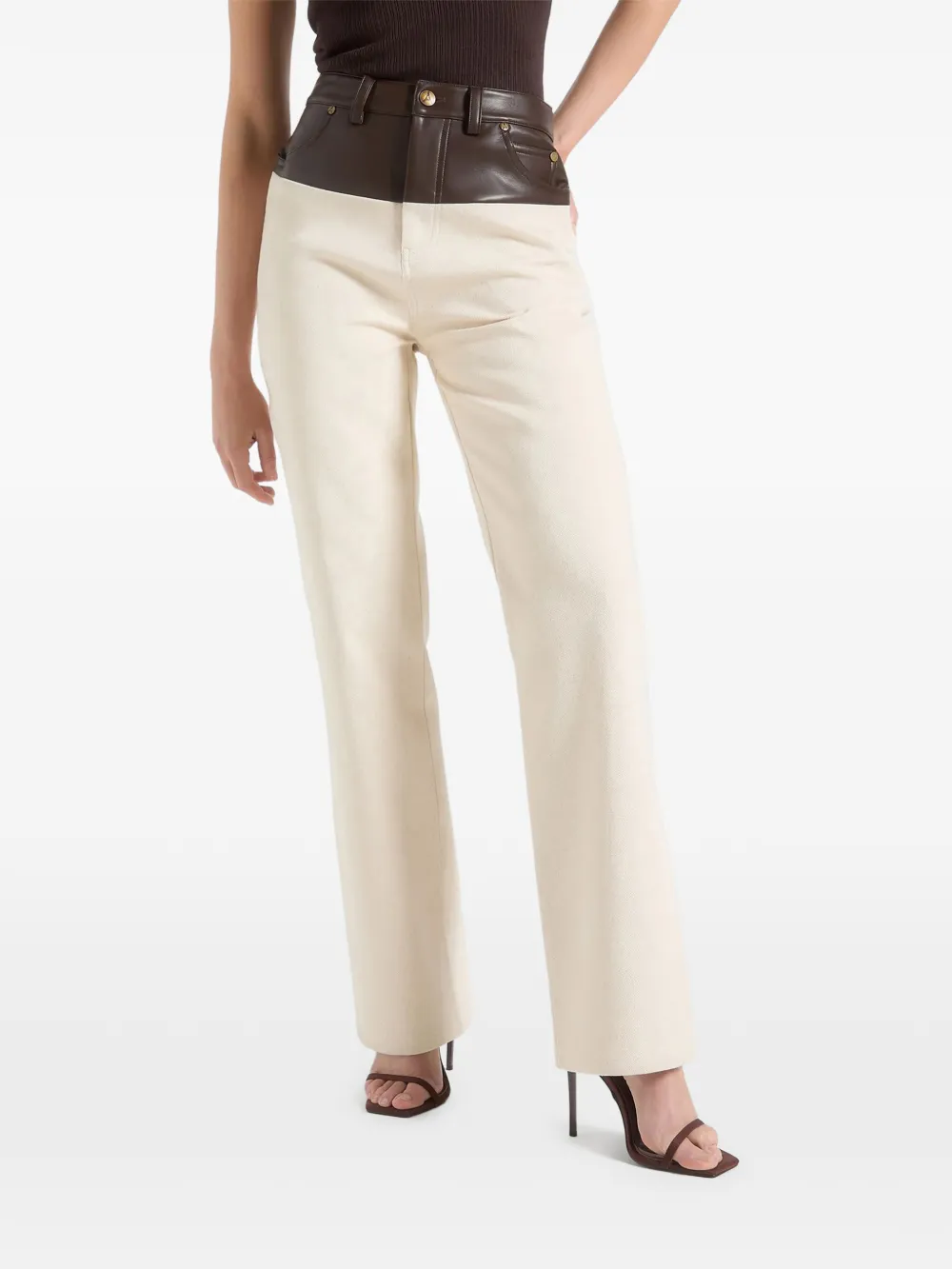 Manière De Voir Renee contrasting-panel jeans - Toni neutri