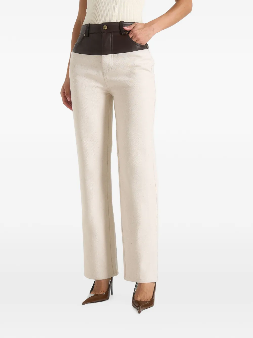 Manière De Voir Renee contrasting-panel jeans - Toni neutri