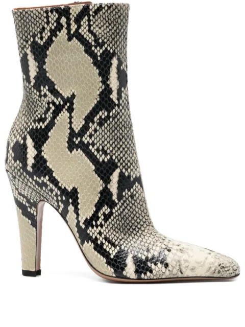 Paris Texas Belle snakeskin pointed ankle boots