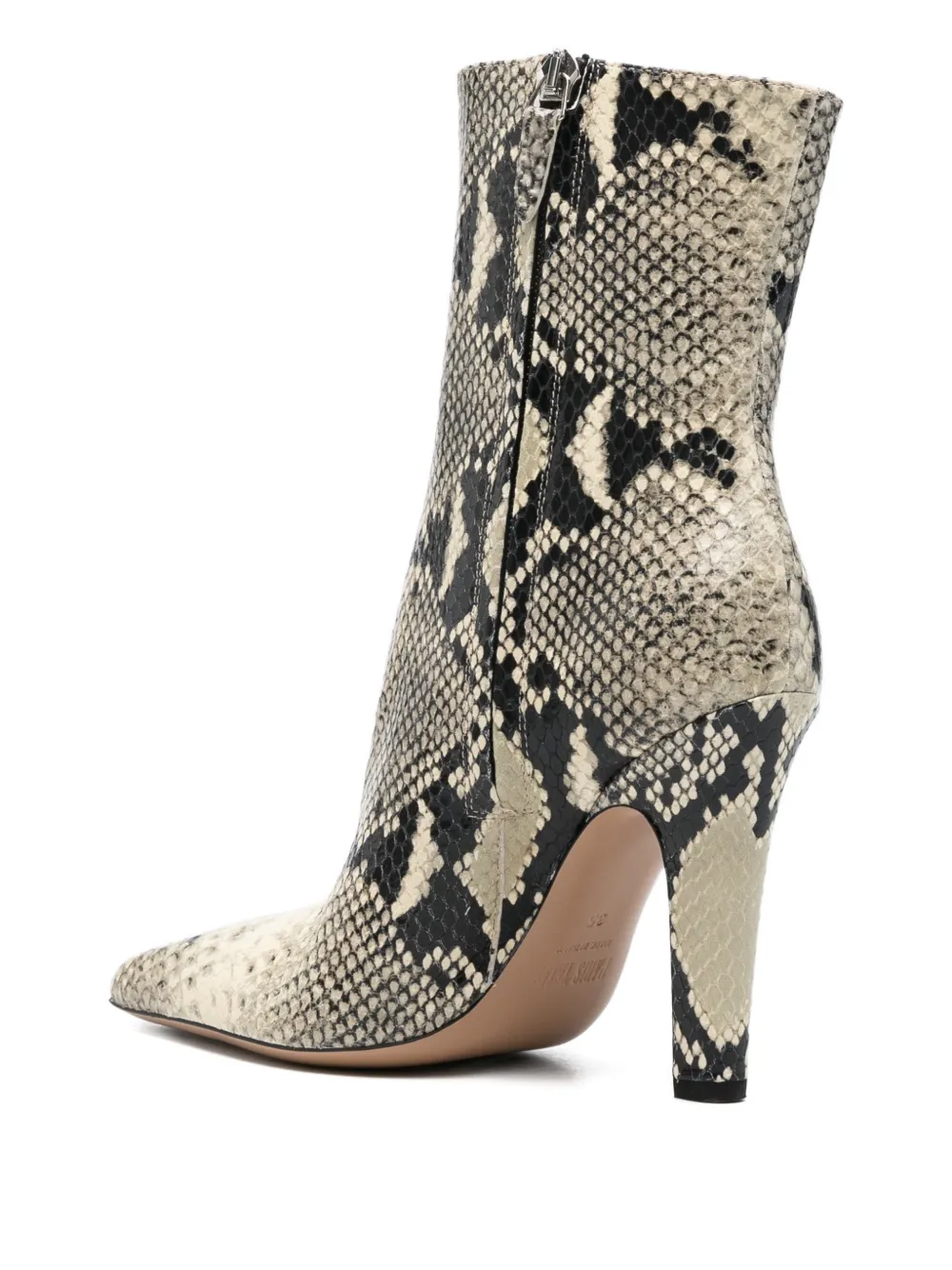 Paris Texas Belle snakeskin pointed ankle boots Beige