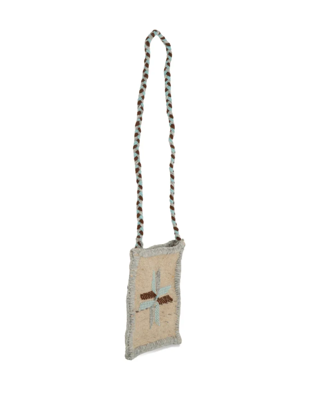  Chamula Bolso Messenger Con Diseño Bordado - Neutro 