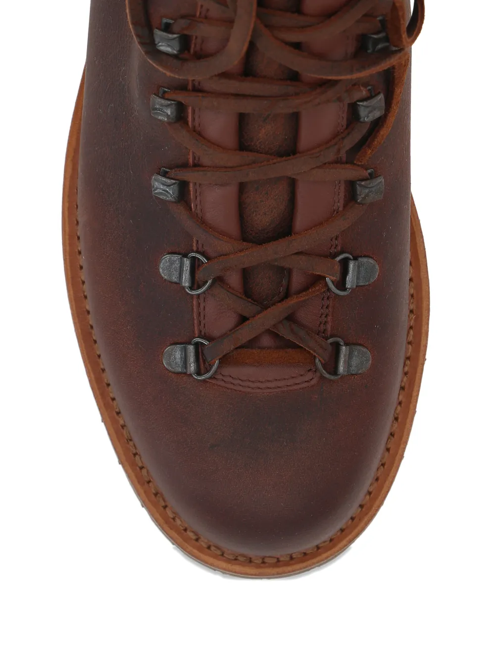 Yuketen Leren veterlaarzen Bruin