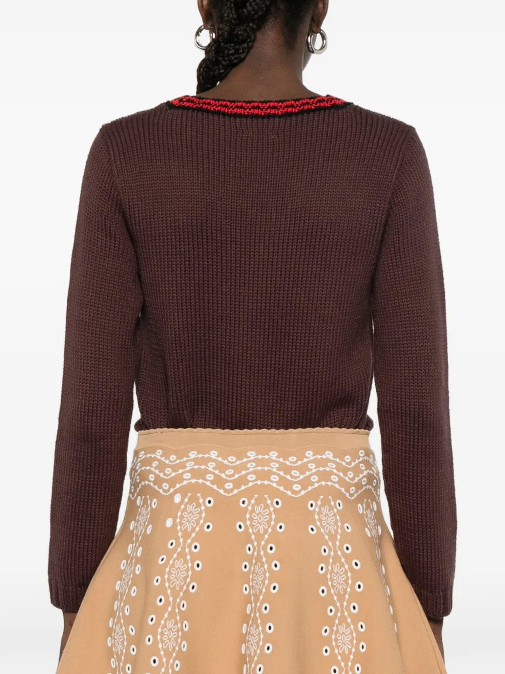 SANDRO Gebreide mini-rok Beige