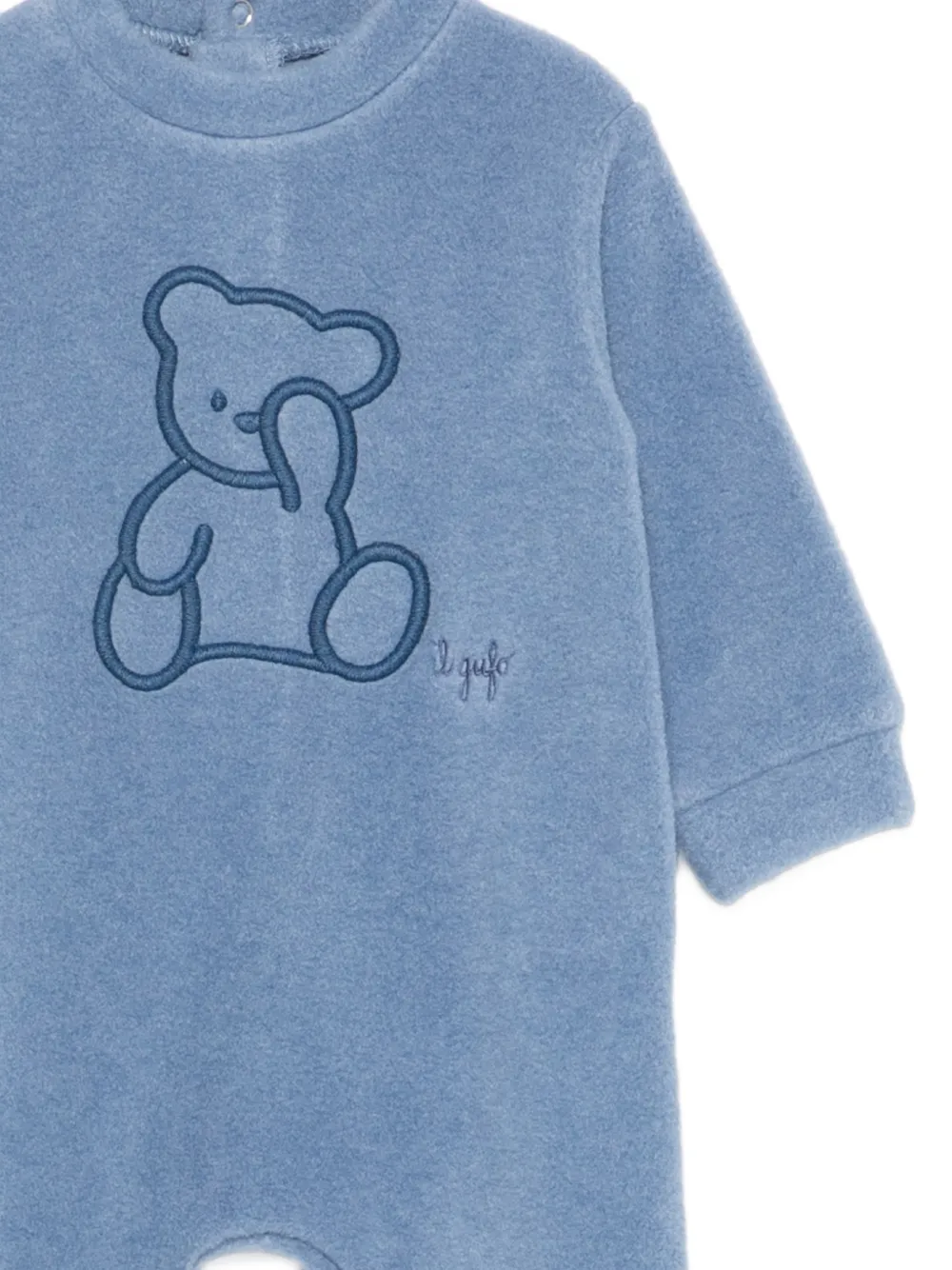 Il Gufo Embroidered Pajama In Blue