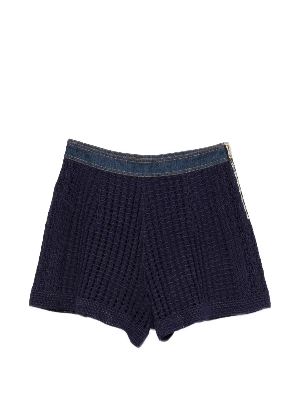 SANDRO knit trim shorts - Blue