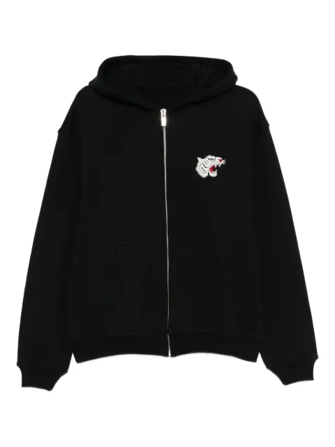 Melt embroidered zip-up hoodie 
