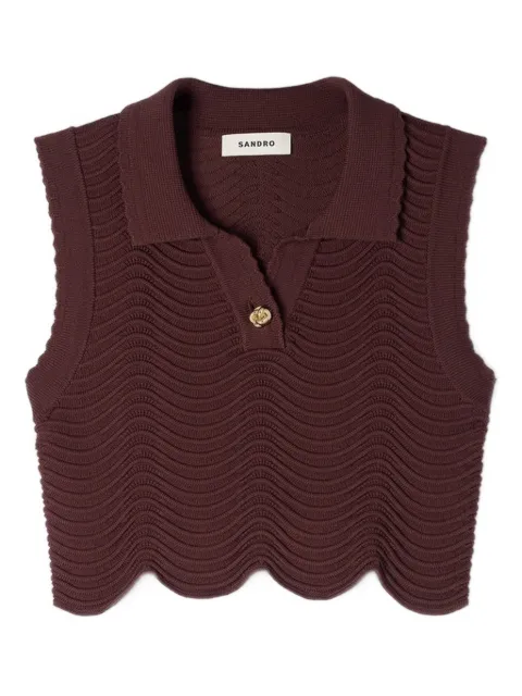 SANDRO Top con orlo a smerlo