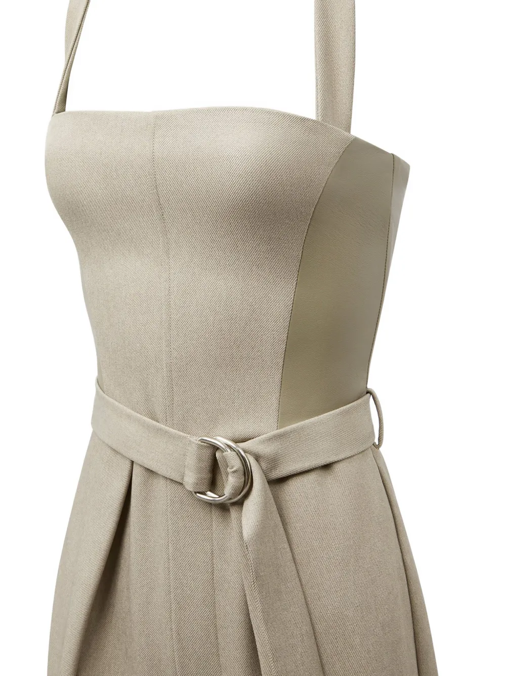 Manière De Voir Sabine Pleated Belted Jumpsuit In Neutral