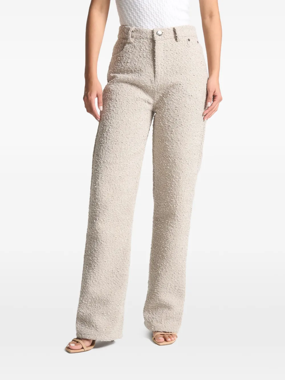 Manière De Voir Sara bouclé straight jeans Beige