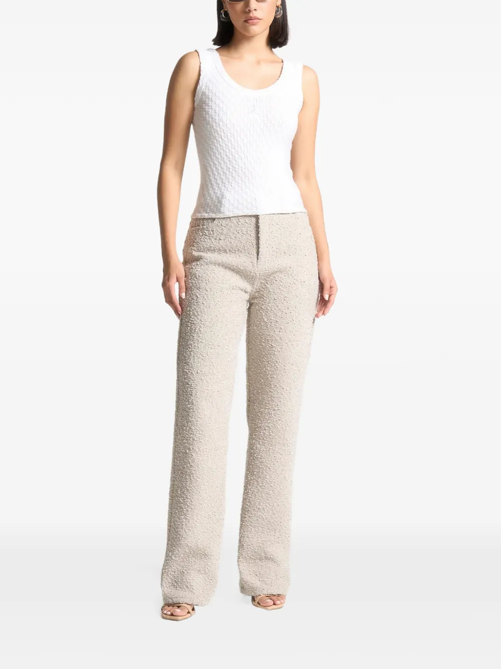Manière De Voir Sara bouclé straight jeans Beige