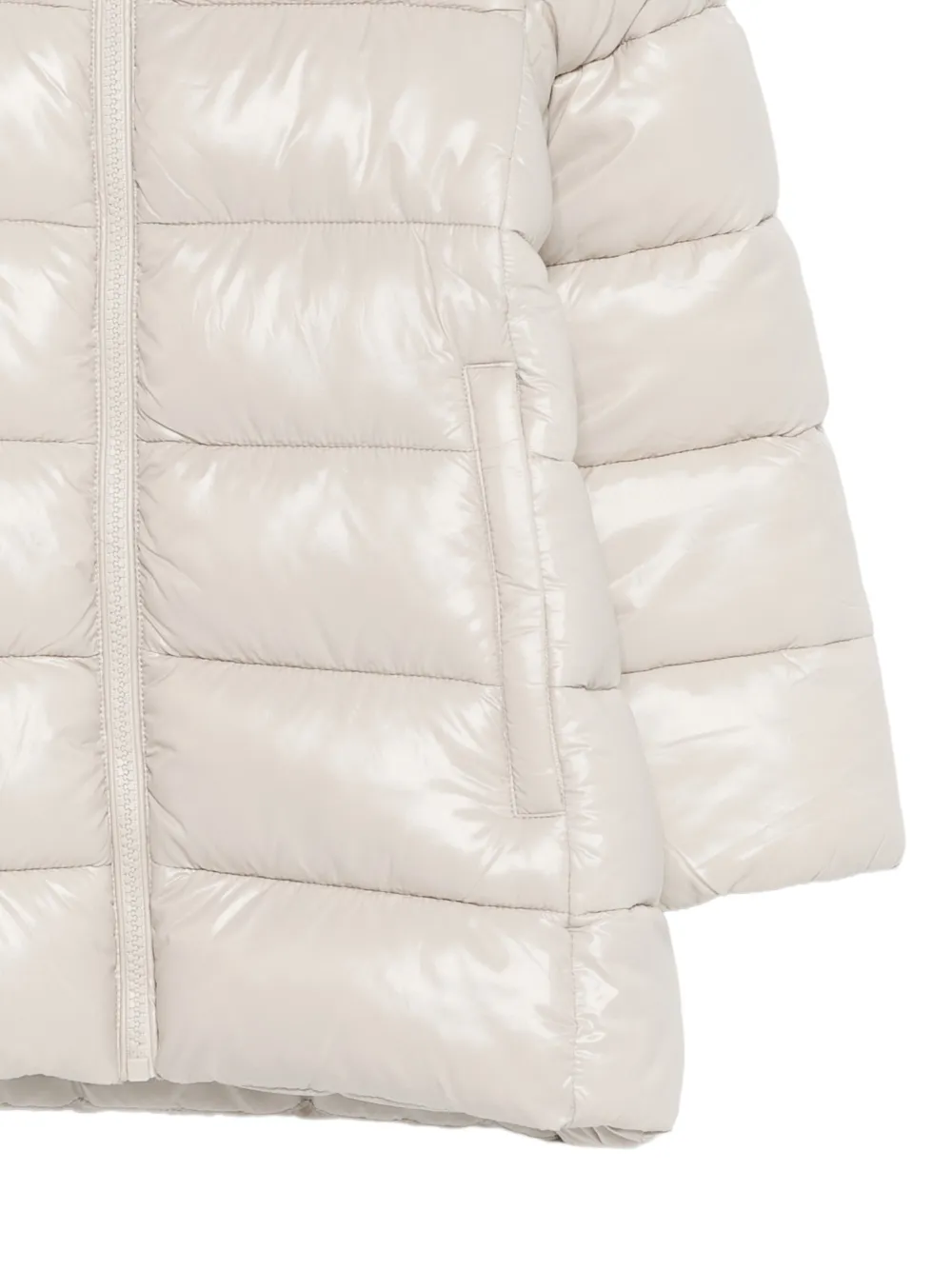 Save The Duck Kids Jas met logopatch en capuchon Beige