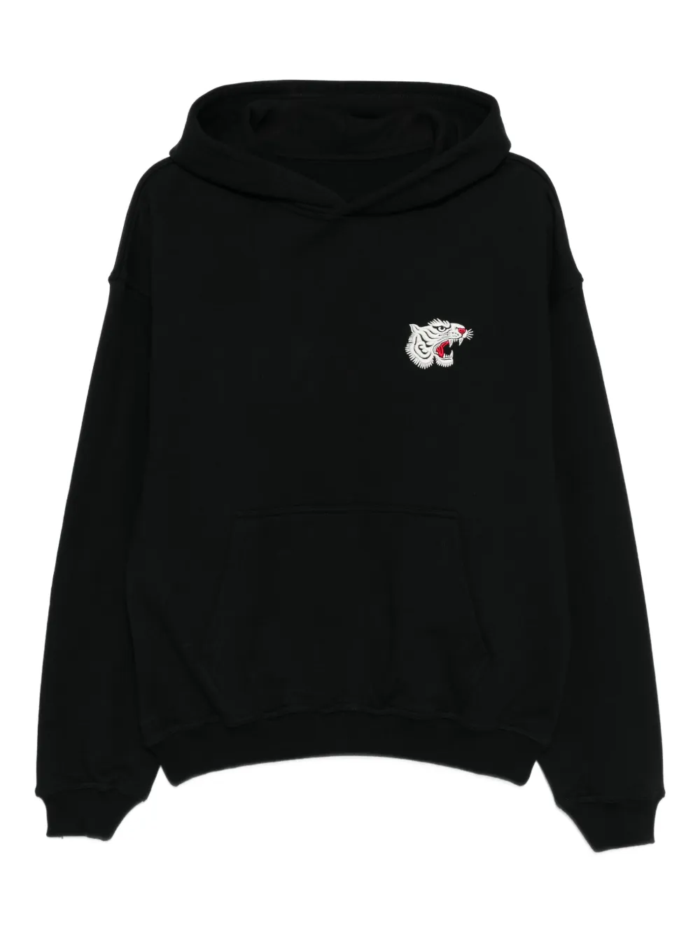 Melt cottnon embroidered hoodie - Black