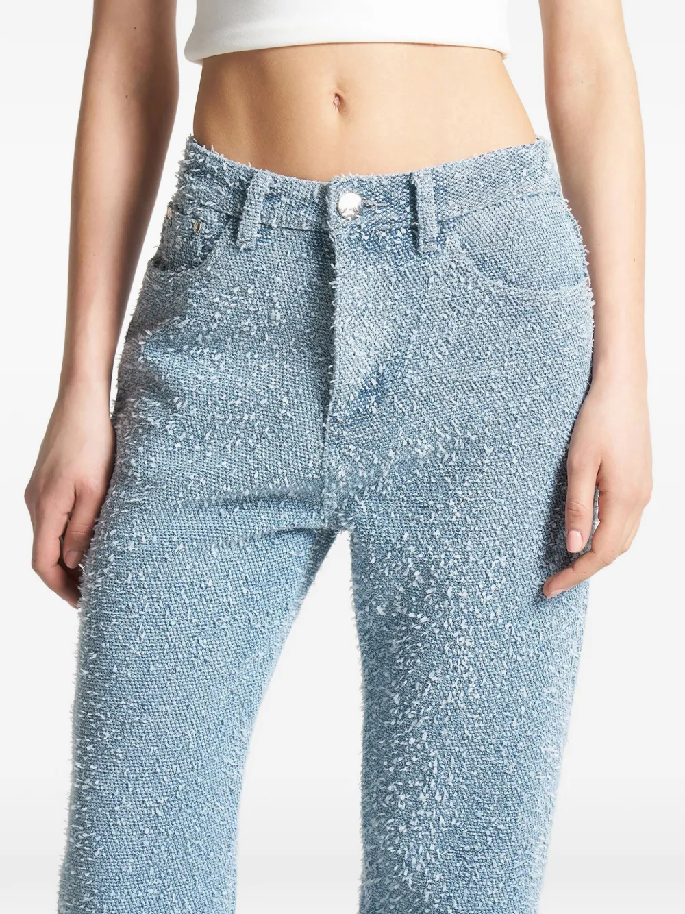 Manière De Voir Sara bouclé straight jeans Blauw