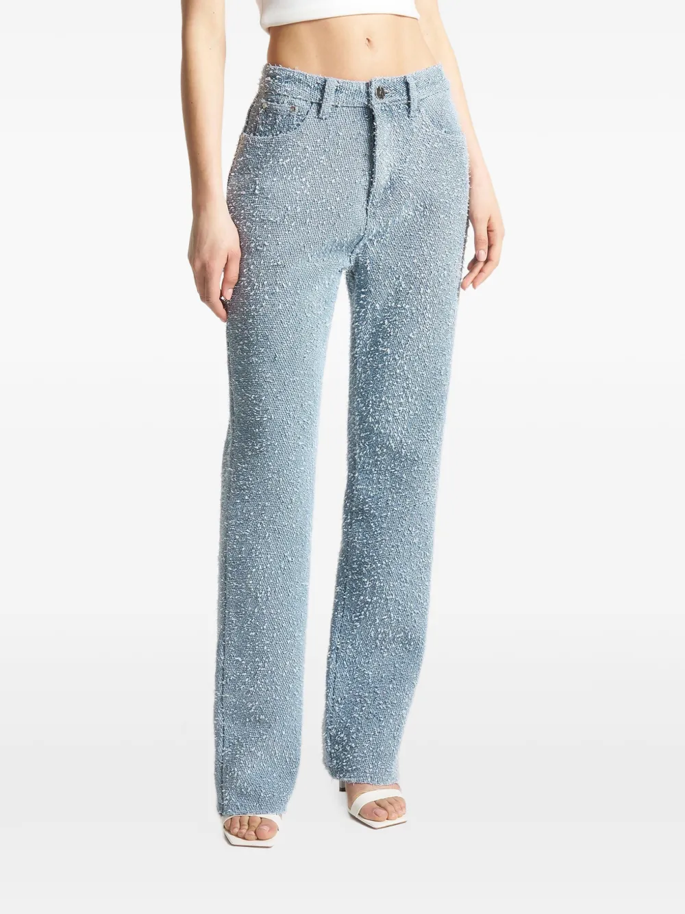 Manière De Voir Sara bouclé straight jeans Blauw