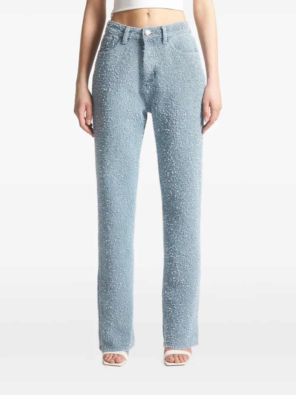 Manière De Voir Sara bouclé straight jeans Blauw