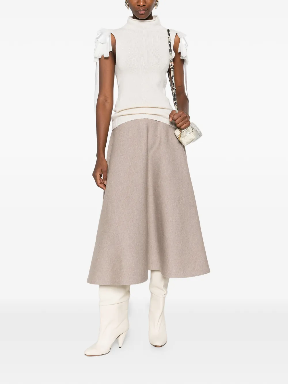 Alberta Ferretti ruffled-detail top - Beige