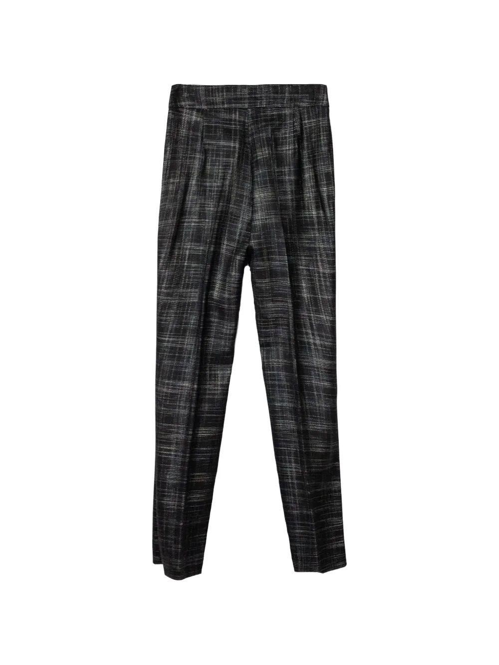 Genny plaid decorative-button trousers - Blauw